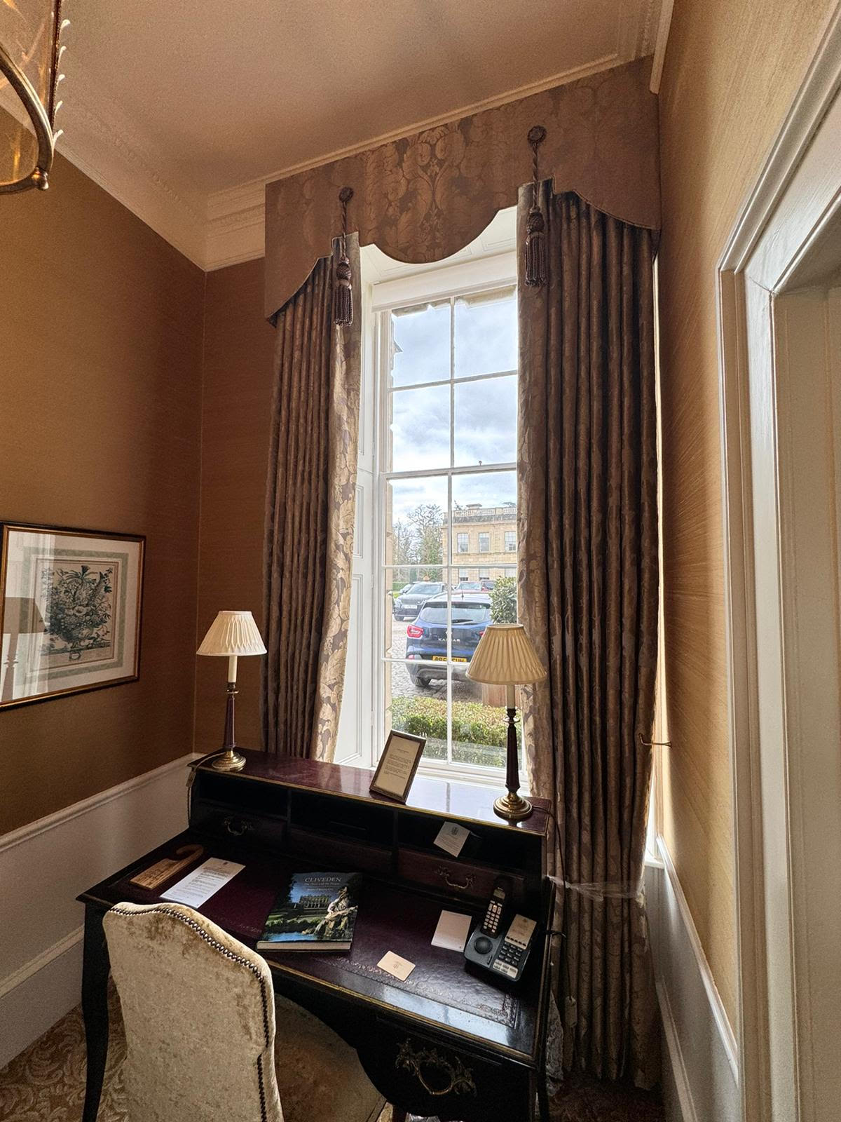 tall narrow curtains with heavy traditional pelmet Hertfordshire (Herts)